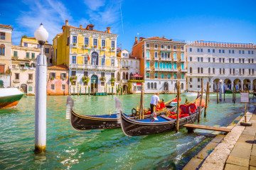 Venice canal gondola, Venetian Riviera, Holiday to Italy