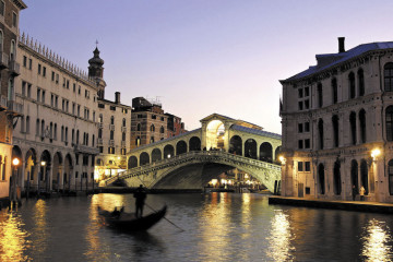 Venice Grand Canal at night, Venetian Riviera, Holiday to Italy